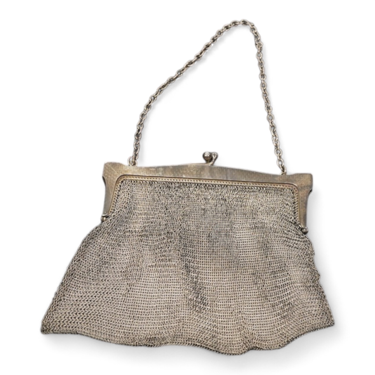 A George V silver lady's chainmail evening bag weight approx. 6.19ozt